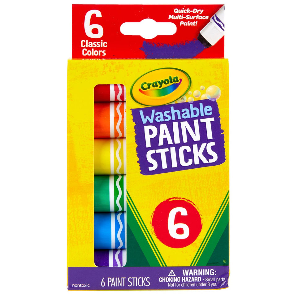 Crayola Washable Paint Sticks, 6 colors, (BIN546207)
