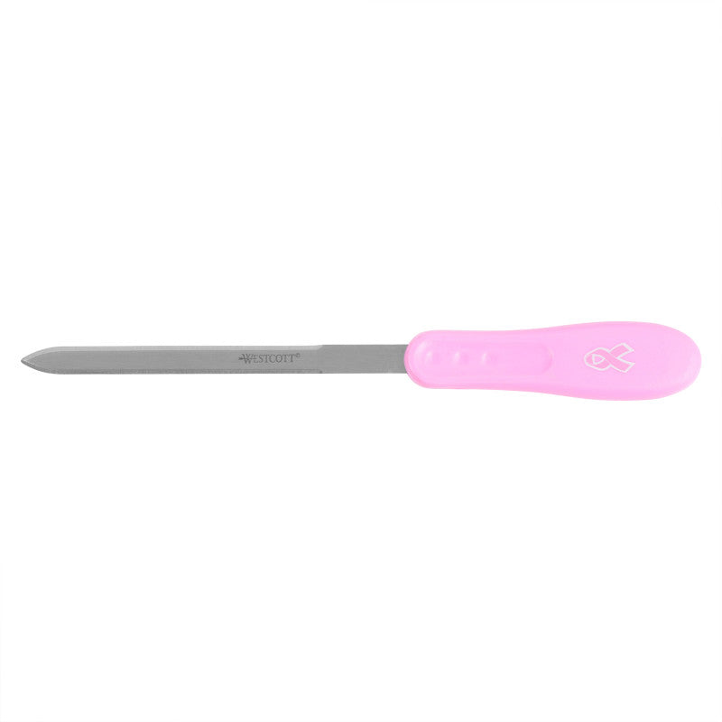 Pink Ribbon Stainless Steel Letter Opener, Breast Cancer Awareness, 9 in, Pink
