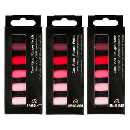 Soft Pastels Micro Sets, Cool Reds Per Set, 5 Half Sticks, 3 Sets
