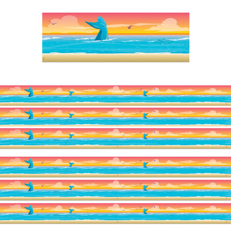 Seas the Day Horizon Extra Wide Die-Cut Deco Trim&reg;, 37 Feet Per Pack, 6 Packs