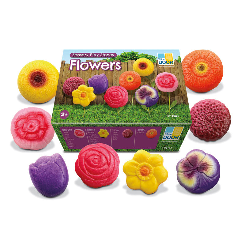 Sensory Play Stones &ndash; Flowers, Set of 8