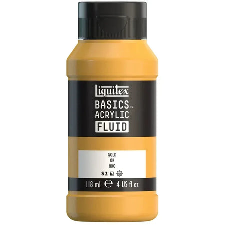 BASICS Acrylic Fluid, 118 mL Bottle, Gold