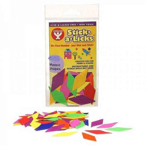 Hygloss Gummed Paper Shape Stick-A-Licks Diamonds , 500 Per Pack (560)