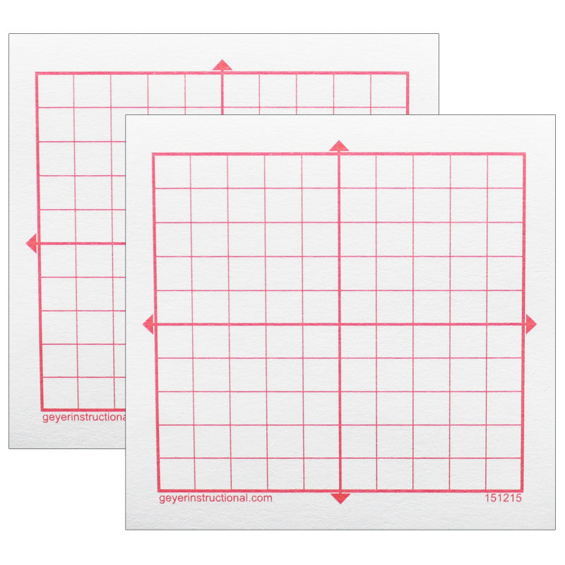 Graphing 3M Post-it&reg; Notes, XY Axis, 10 x 10 Square Grid, 4 Pads Per Pack, 2 Packs