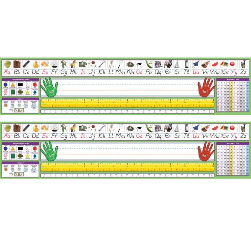 Adhesive Primary Modern Manuscript Desk Plates, 17.5" x 4", 36 Per Pack, 2 Packs