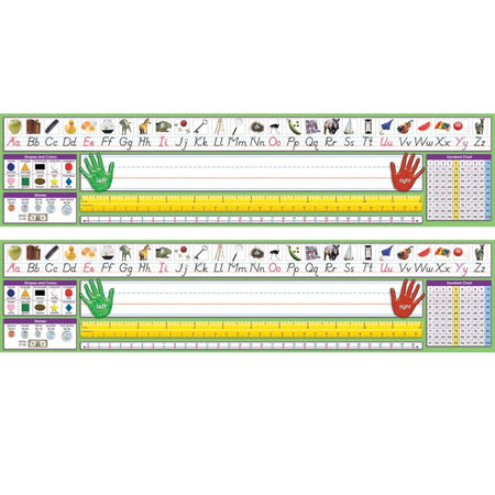 Adhesive Primary Modern Manuscript Desk Plates, 17.5" x 4", 36 Per Pack, 2 Packs