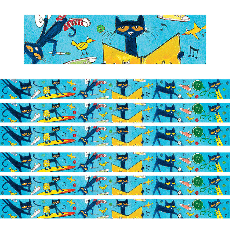 Pete the Cat&reg; Straight Border Trim, 35 Feet Per Pack, 6 Packs