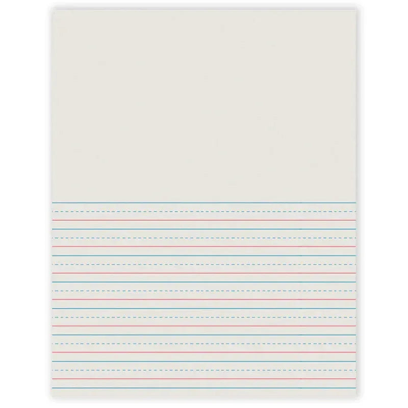 Newsprint Handwriting Paper, Picture Story, Grade 2, 1/2" x 1/4" x 1/4" Ruled Short, 8-1/2" x 11", 500 Sheets