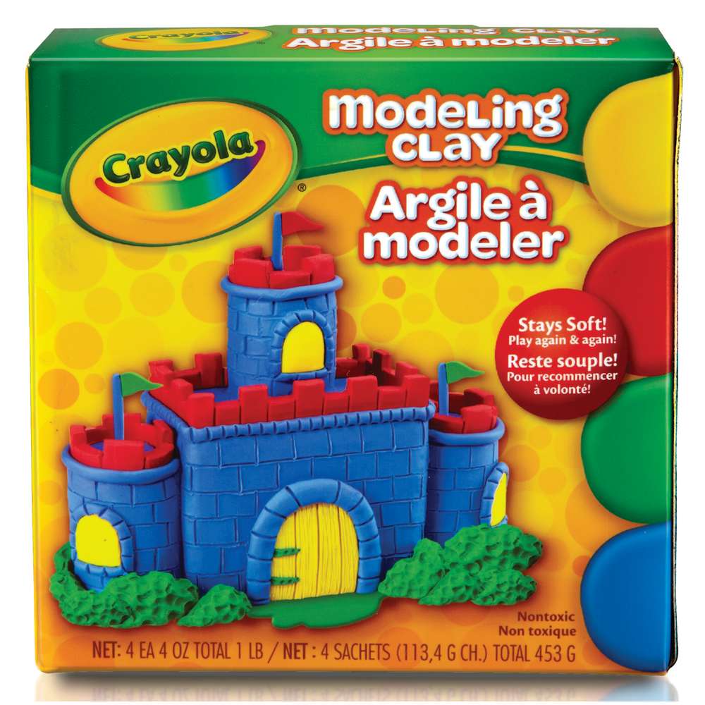Crayola® Modeling Clay, Primary colors - 4 Colors 1 LB (BIN 57-0300)