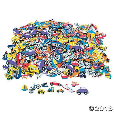 Fabulous Foam Self-Adhesive Shapes 500/pkg - Transportation Shapes