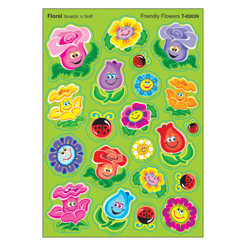 Friendly Flowers/Floral Mixed Shapes Stinky Stickers&reg;, 84 Count