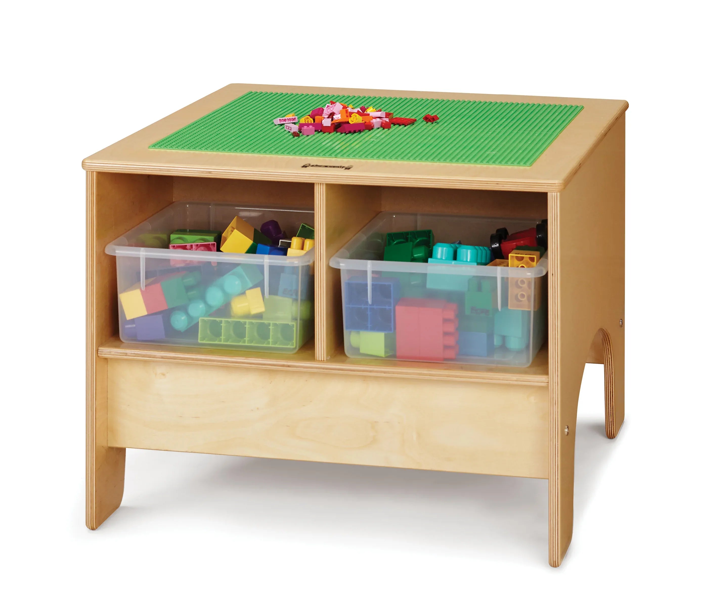 Jonti-Craft® KYDZ Building Table - Traditional Brick Compatible - with Colored Tubs