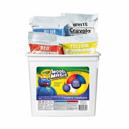 Crayola Model Magic Modeling Compound, 2-lb. Bucket, Asstd Colors, Four 8-oz. Pouches, 57-4415