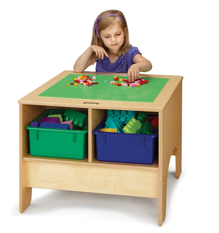 Jonti-Craft® KYDZ Building Table - Traditional Brick Compatible - with Clear Tubs