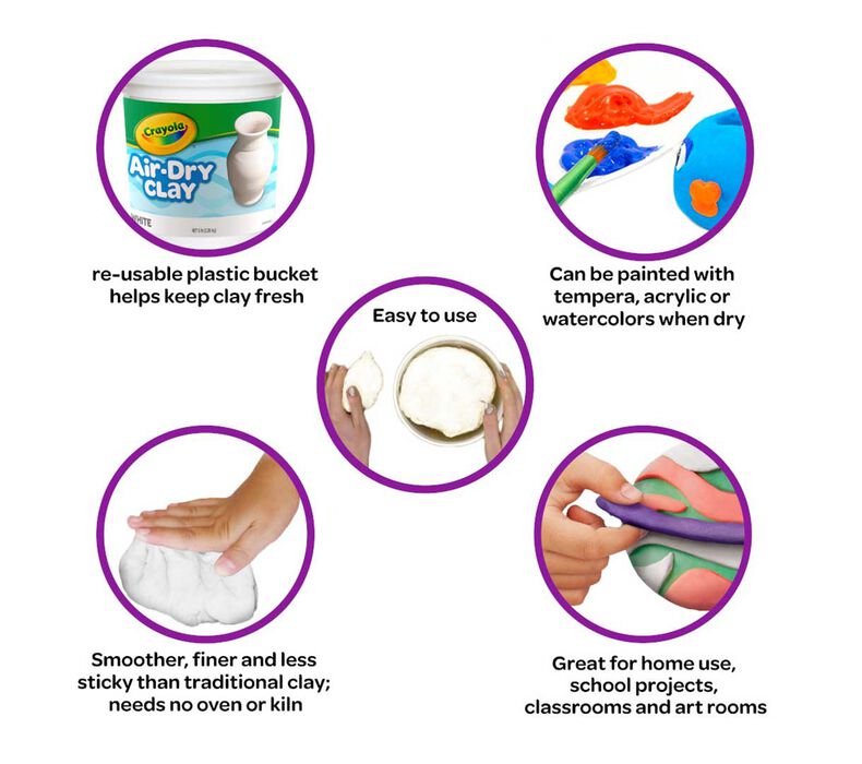 Crayola® Air-Dry Clay, 5 lb. Tub, White (BIN57-5055)