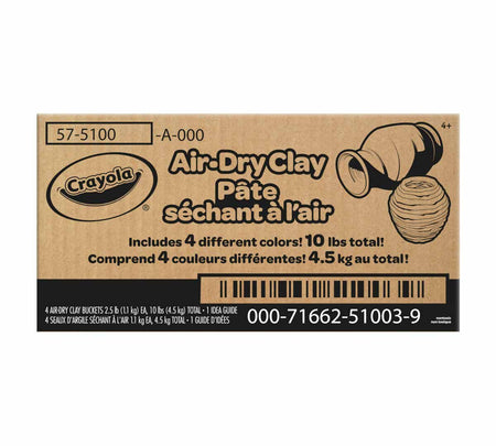 Crayola® Air-Dry Clay, 10 lbs., 4 colors, 2 1/2 lbs. each (BIN575100)