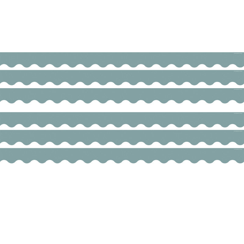 Stone Blue Scalloped Border Trim, 35 Feet Per Pack, 6 Packs