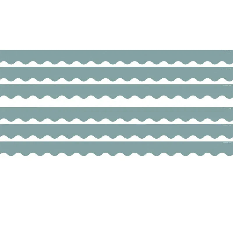 Stone Blue Scalloped Border Trim, 35 Feet Per Pack, 6 Packs
