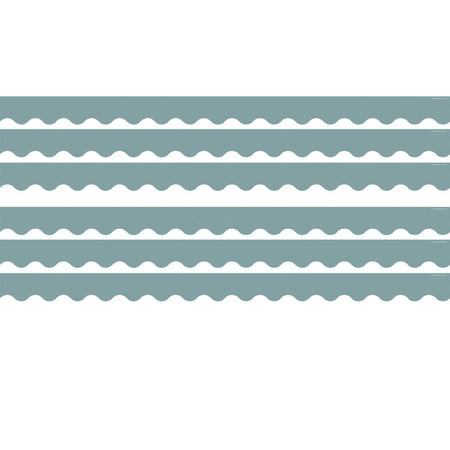 Stone Blue Scalloped Border Trim, 35 Feet Per Pack, 6 Packs