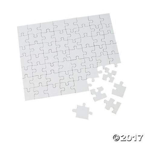 Cardboard Blank Puzzles Value Pack - 8" x 10" , 56 piece Puzzles - 24/Pkg.