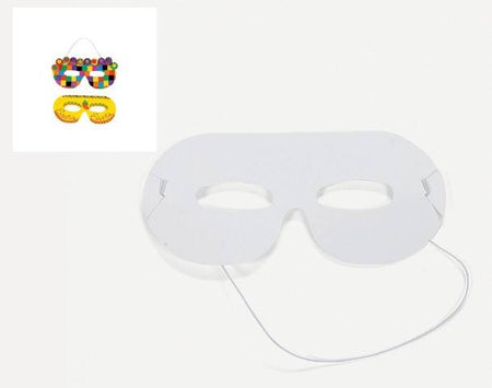 Color-In White Card Eye Masks to Decorate 24 per package