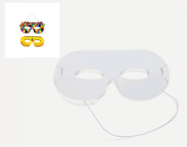 Color-In White Card Eye Masks to Decorate 24 per package