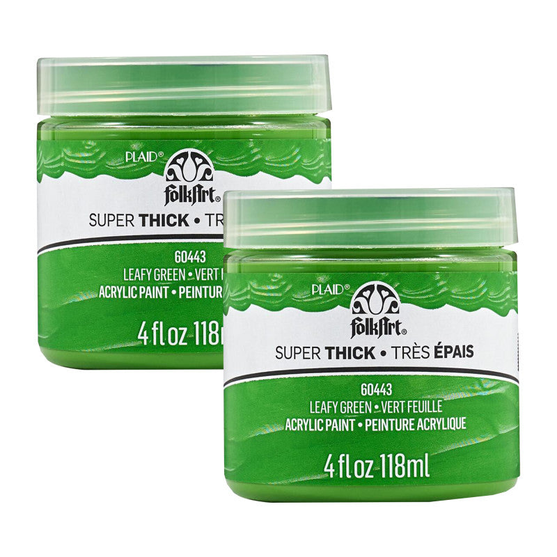 Super Thick Acrylic Paint, 4 oz, Leafy Green, 2-Pack