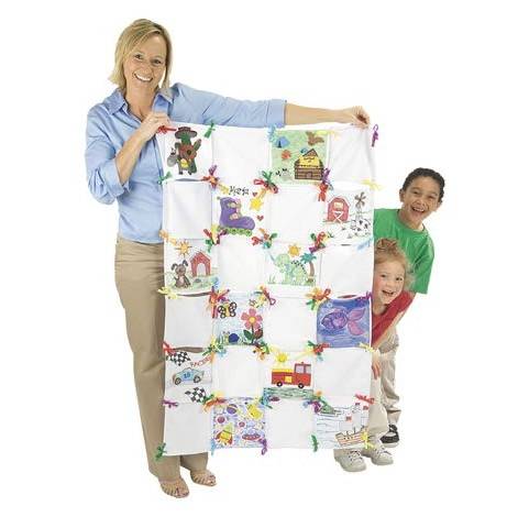 Classroom Quilt White Fabric Poly/Cotton