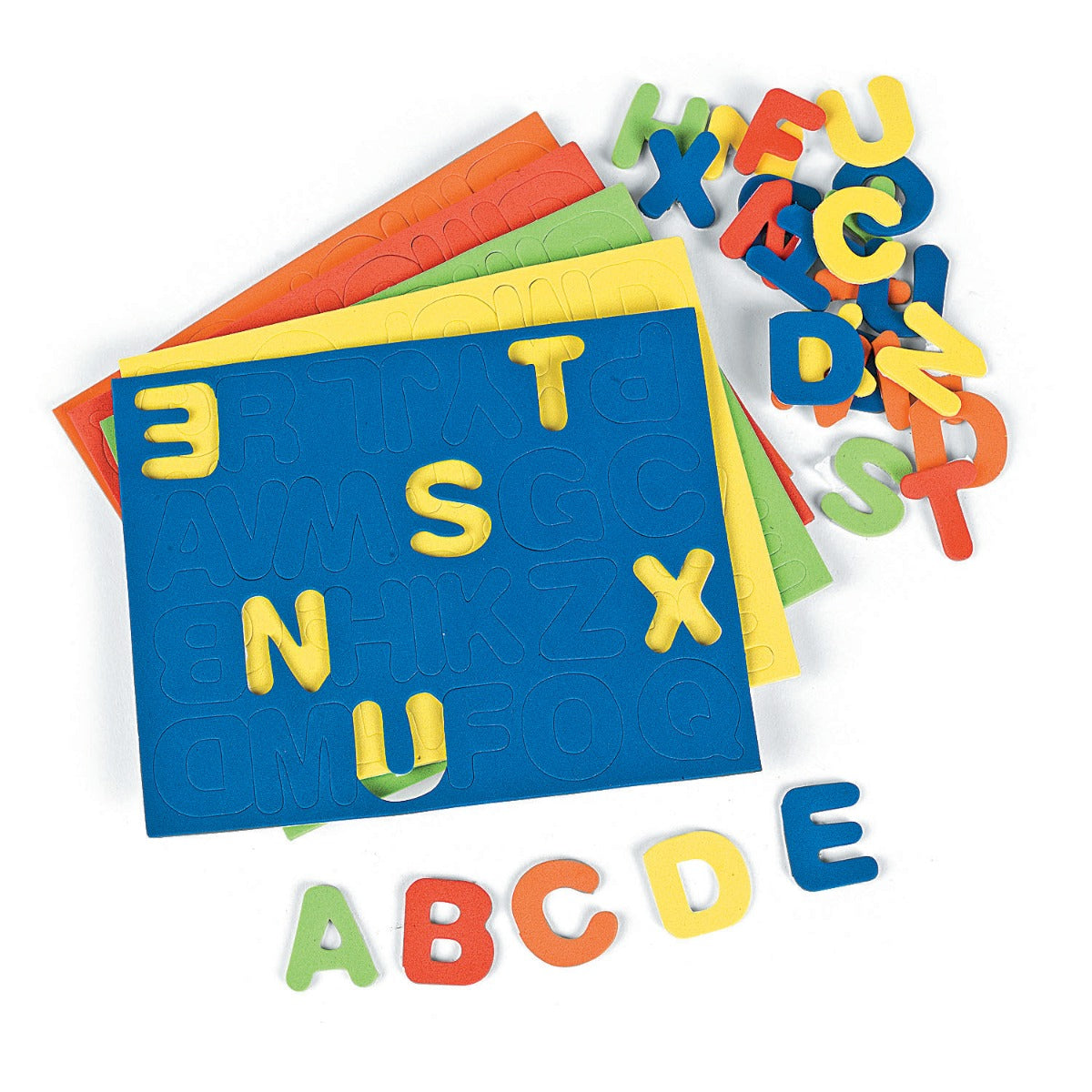 Foam Bright Rainbow Self-Adhesive Letters- 1-1/8", (260/pkg.)