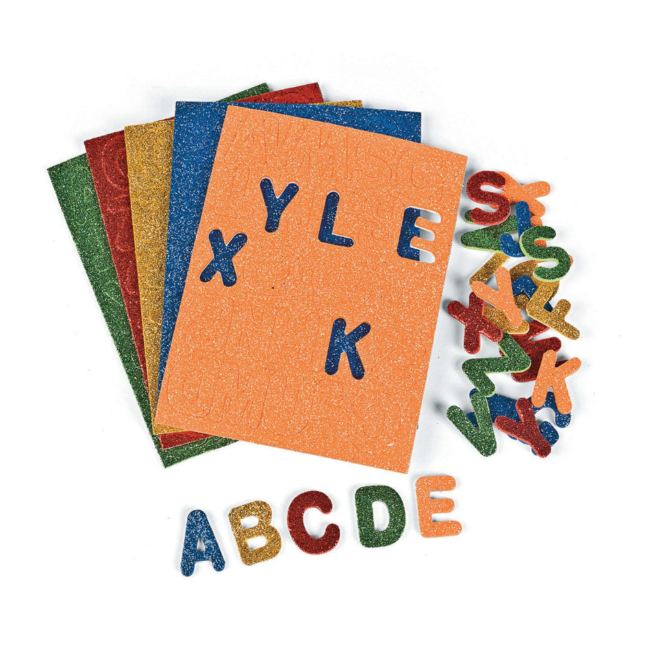 Foam Glitter Self-Adhesive Letters- 1", (260/pkg.)