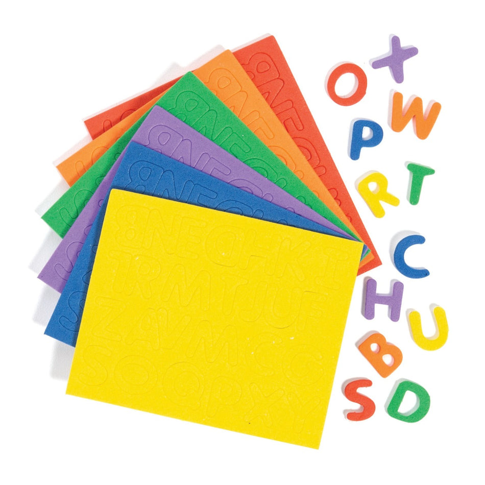 Foam Bright Rainbow Self-Adhesive Letters- 1/2", (1040/pkg.)