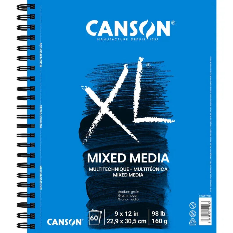 XL Series Mixed Media Pad, Side Wire Binding, 60 Sheet, 9x12 inch, 1 Count