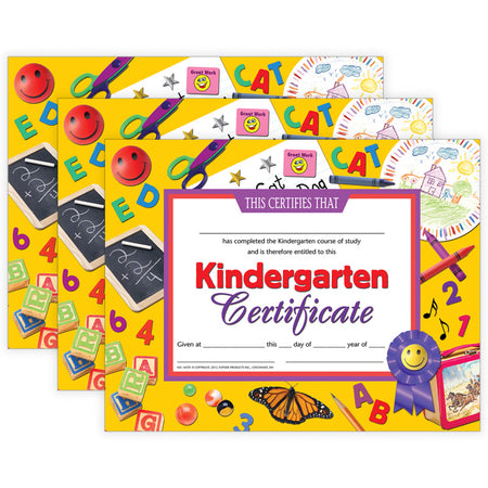 Kindergarten Certificate, 8.5" x 11", 30 Per Pack, 3 Packs