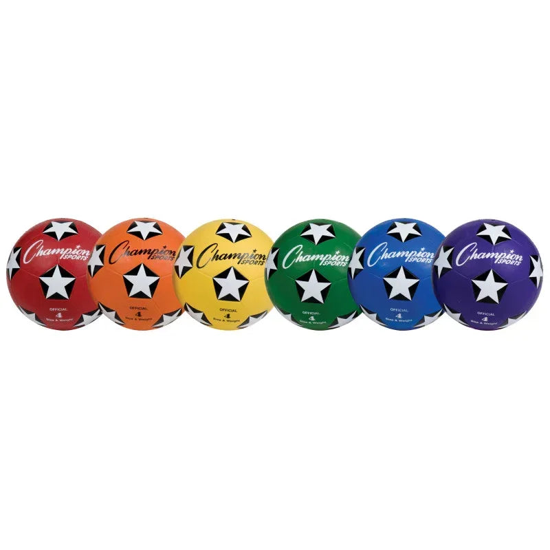 Rubber Cover Soccer Ball, Size 4, Set of 6