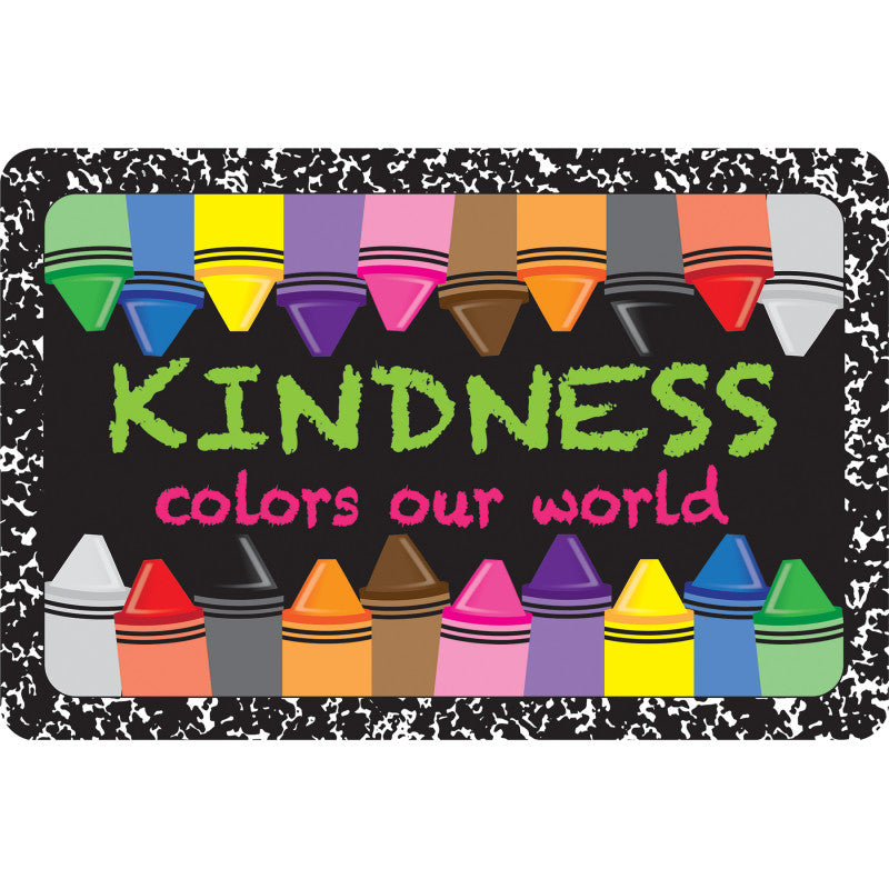 The Original Fun Mat&trade;, Welcome Mat, 15.5" x 23.5", Kindness Colors World