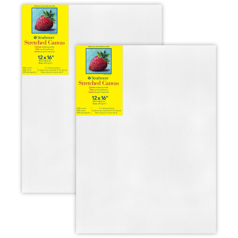 300 Series Traditional Stretched Canvas, 12x16 inch, Pack of 2
