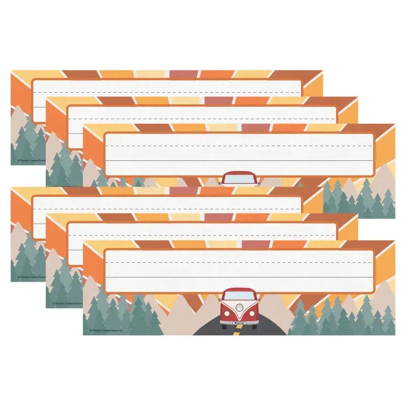 Moving Mountains Road Trip Flat Name Plates, 36 Per Pack, 6 Packs