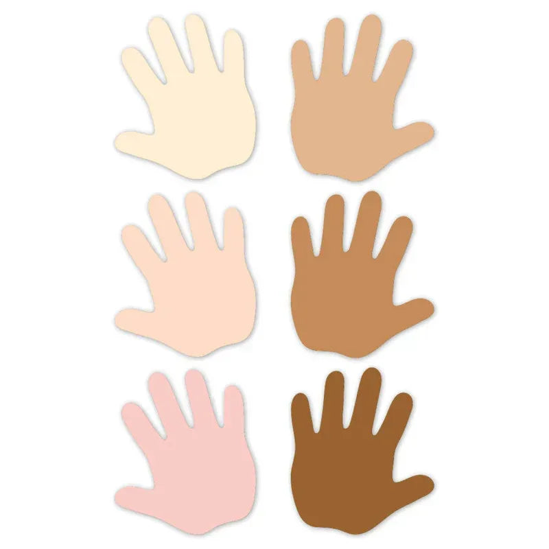 Multicultural Hands 6" Designer Cut-Outs, Pack of 36
