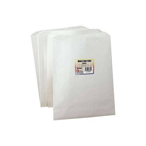 Hygloss Pinch Bottom Paper Bags, 8.5 by 11-Inch, White, 50-Pack