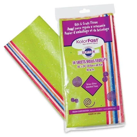 KolorFast Glitter Tissue Assortment, 14 Sheets