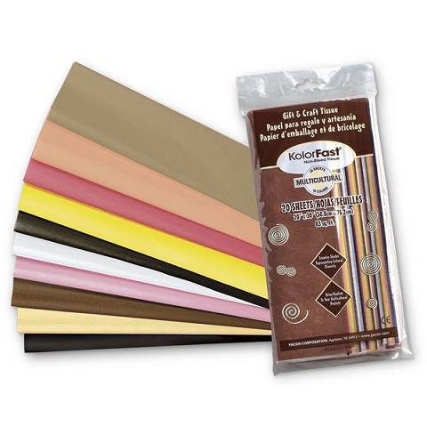 KolorFast, Pacon, Multicultural Tissue Assortment 20 Sheets, 20"x30"
