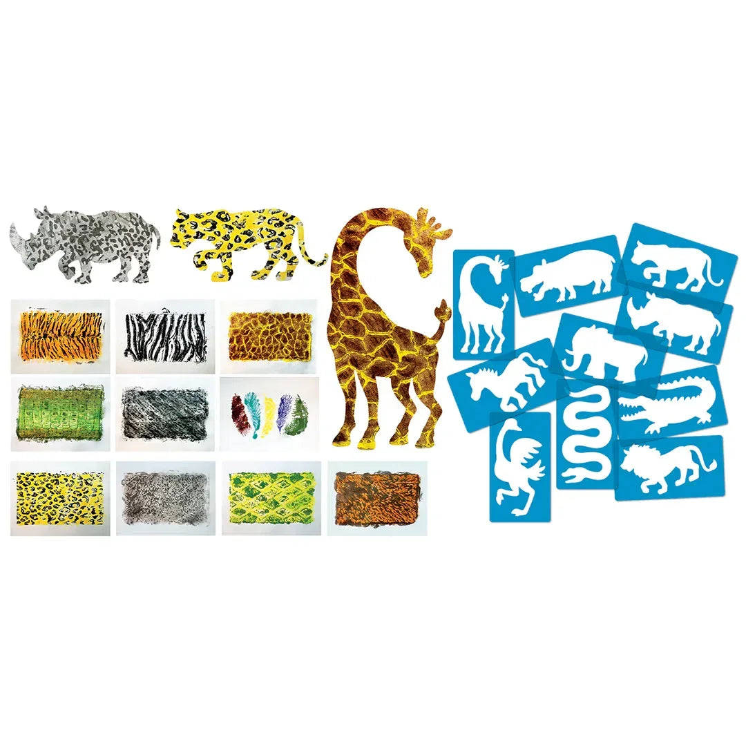 Roylco Animal Kingdom Stencils & Rubbing Plate Set