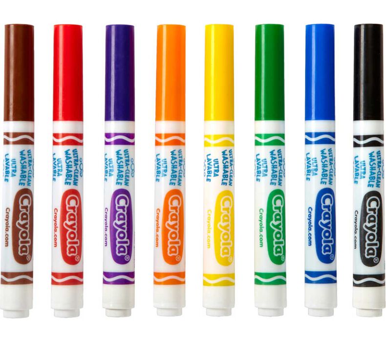 Crayola® WASHABLE Ultra-Clean Broad Line Markers Classpack, 200 Count, 8 colors (BIN588200)
