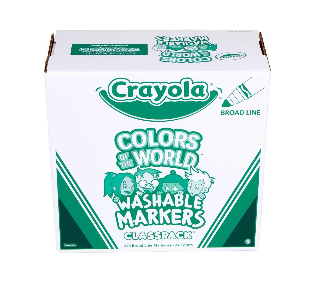 Crayola® Colors of the World Washable Markers Classpack, 240 count, 24 colors (BIN588228)