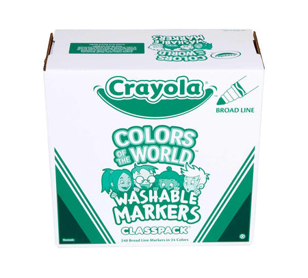 Crayola® Colors of the World Washable Markers Classpack, 240 count, 24 colors (BIN588228)