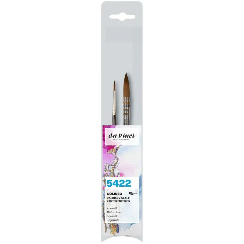 COLINEO Synthetic Red Sable, Watercolor & Gouache, Quill Wash & Round 2 Brush Set