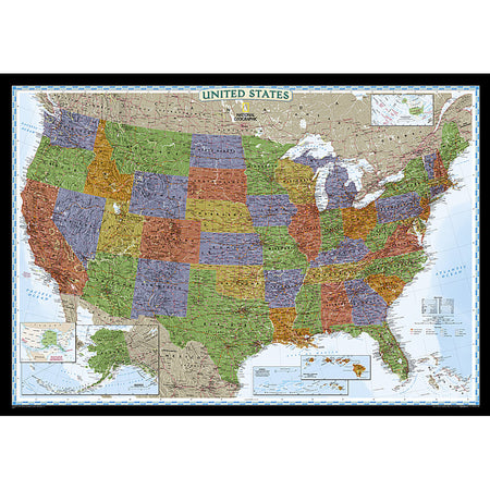 United States Decorator Map, Laminated, 43.5" x 30.5"
