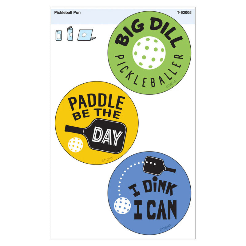 Pickleball Pun Vinyl Stickers, Pack of 3