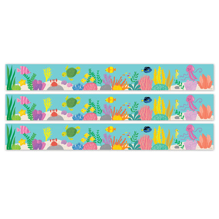 Sea Friends Under the Sea EZ Border, Bulletin Board Border, 48 Feet Per Pack, 3 Packs