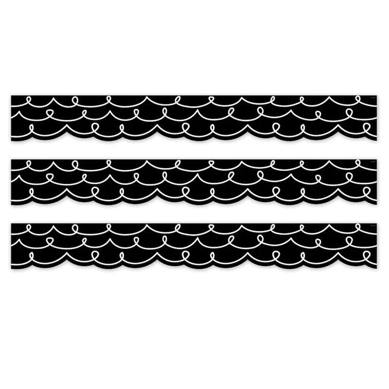 Core Decor Loop-de-Loop on Black EZ Border, 48 Feet Per Pack, 3 Packs